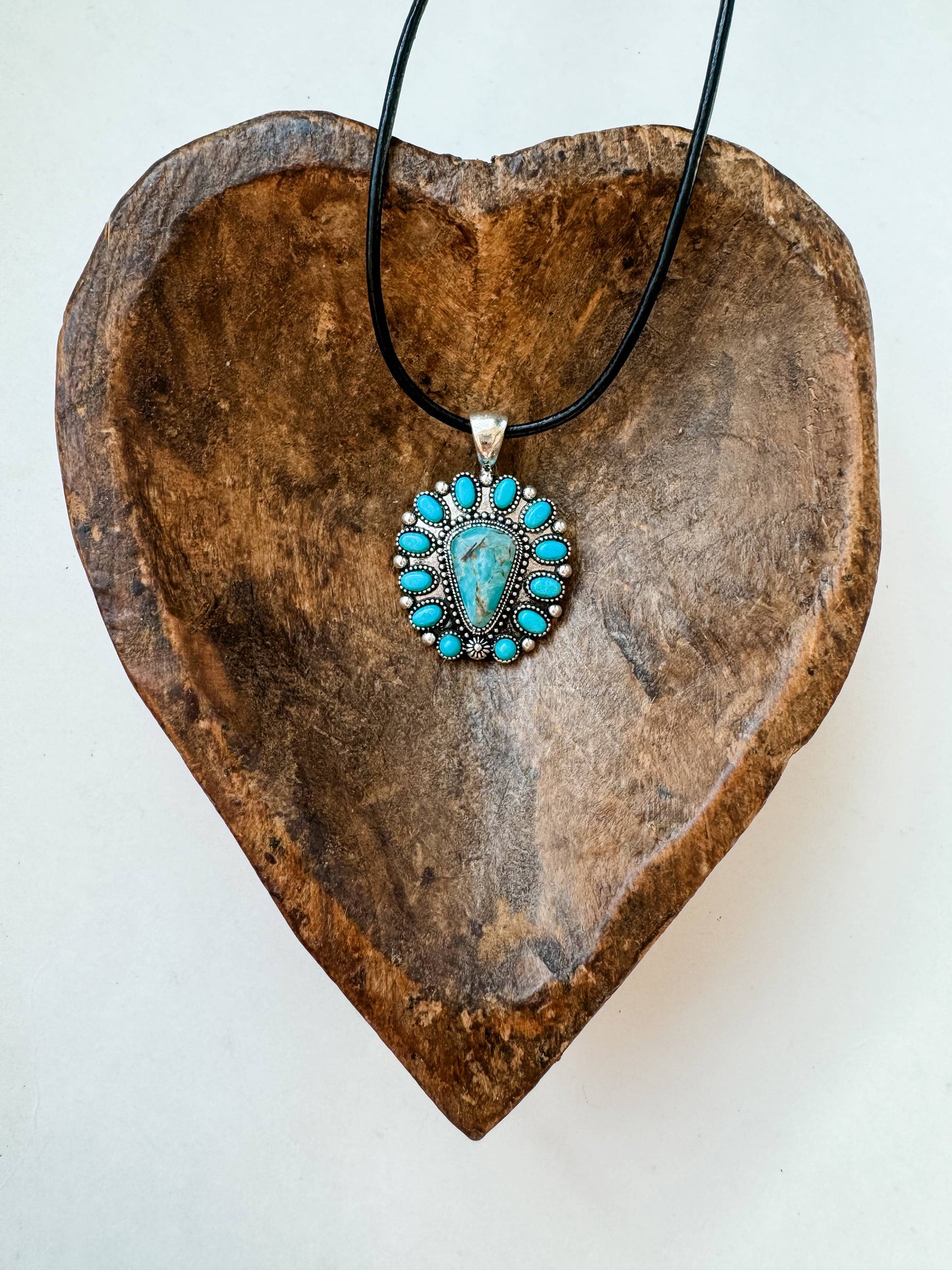 Western Pendant Necklace - Thunderbird conch aztec : 2 - AZTEC STAMPED OVAL