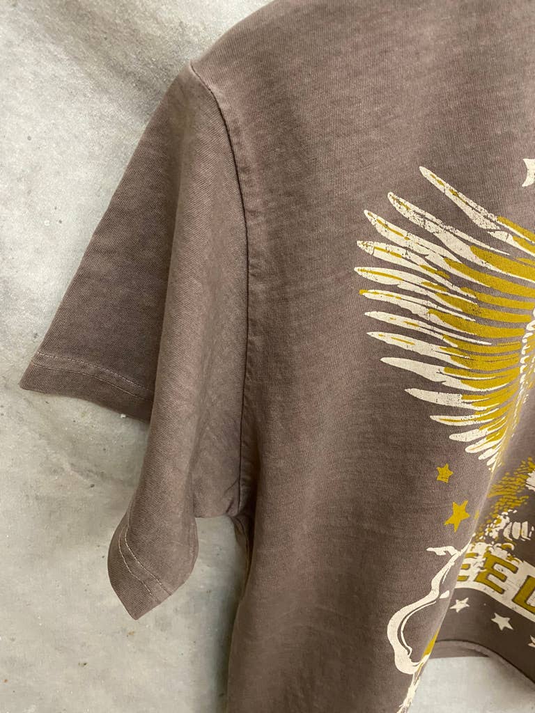 Freedom Vintage Relaxed Crop T-shirt  : Small Charcoal