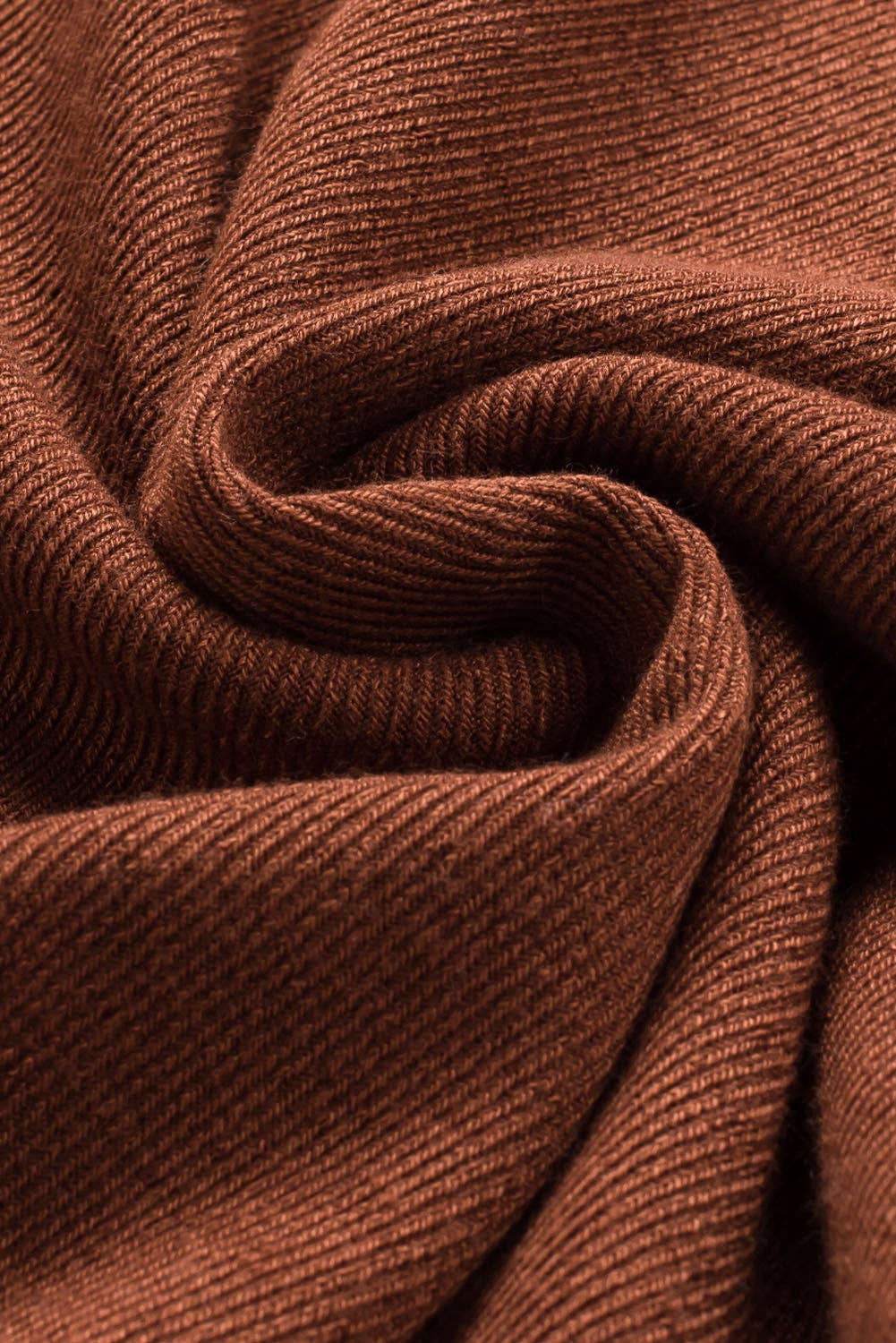 Ribbed Peekaboo Cutout Top: Brown