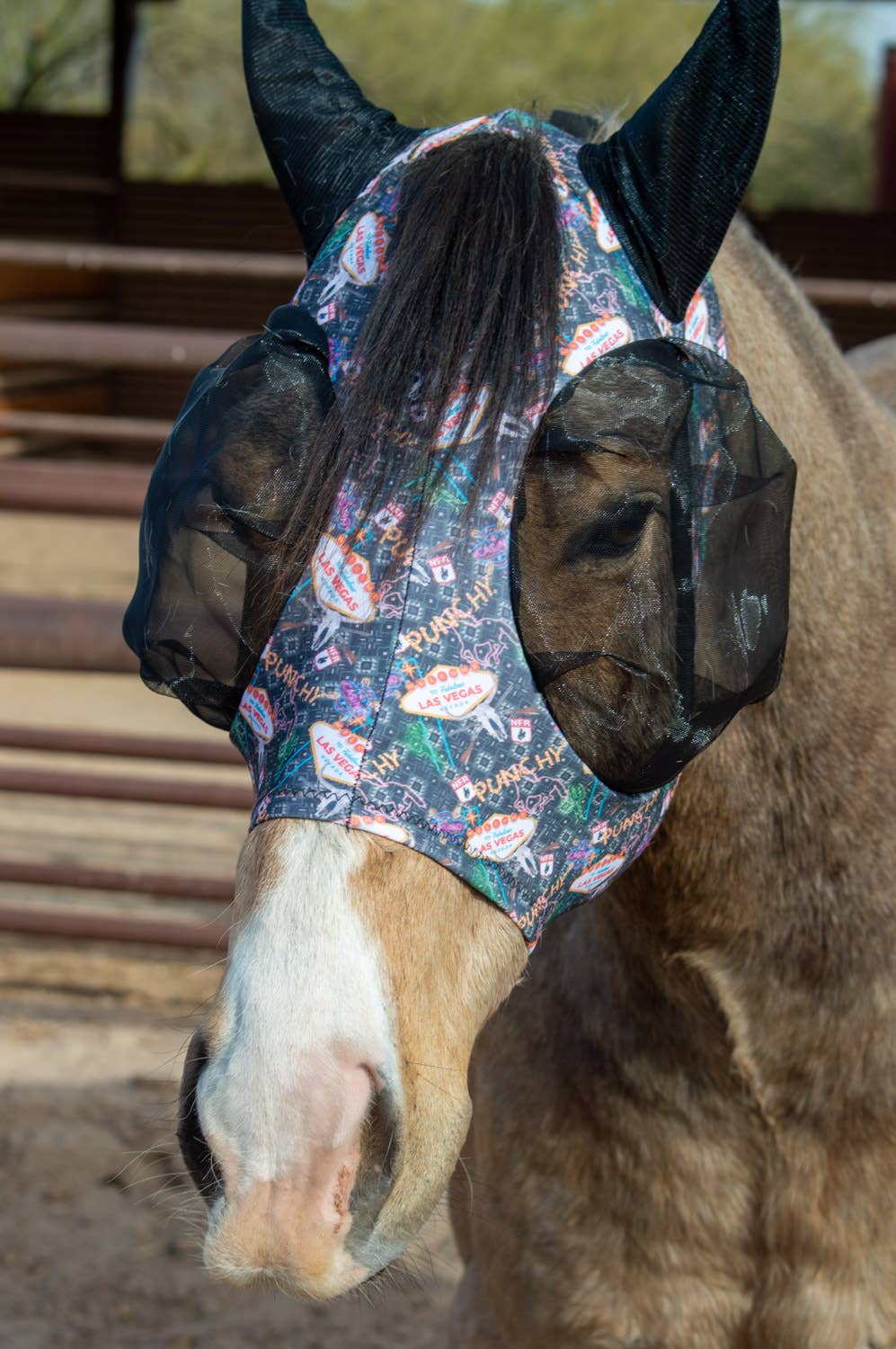 Lycra Fly Mask: Turquoise Glass / Cob