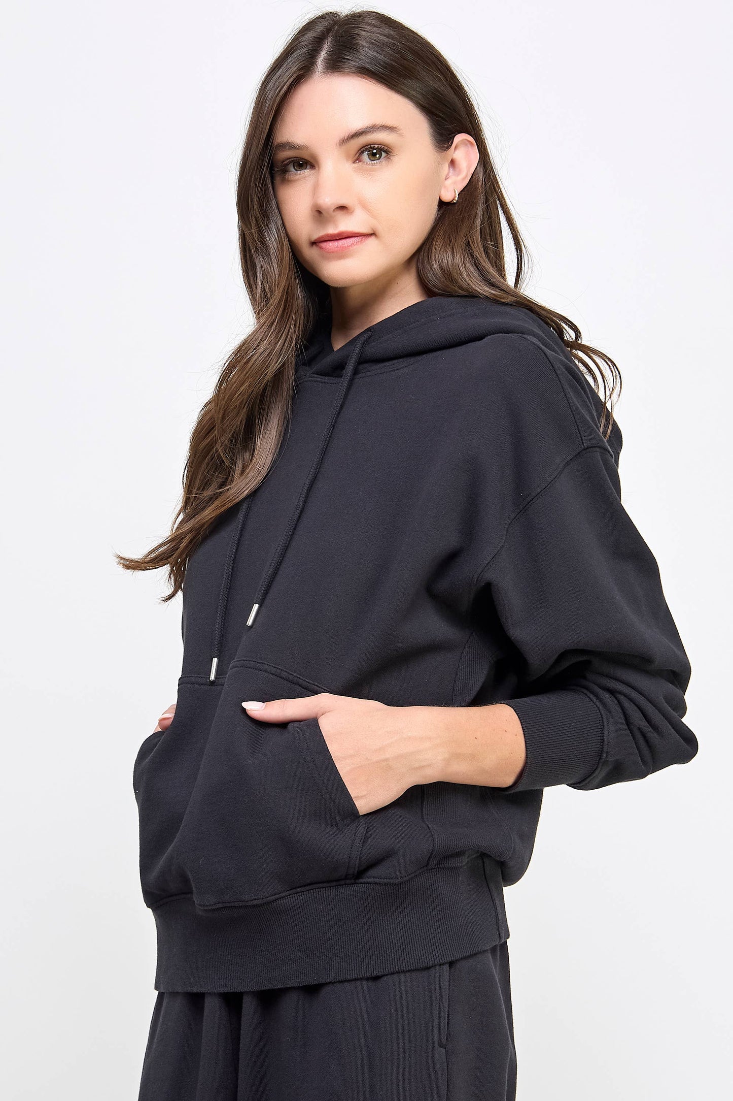 P9005T EVERYDAY SOFT FRENCH TERRY PULL-OVER HOODIE: Black / MEDIUM