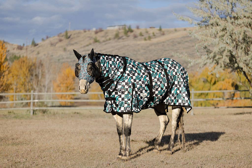 Turquoise Glass Fly Sheet : 72"
