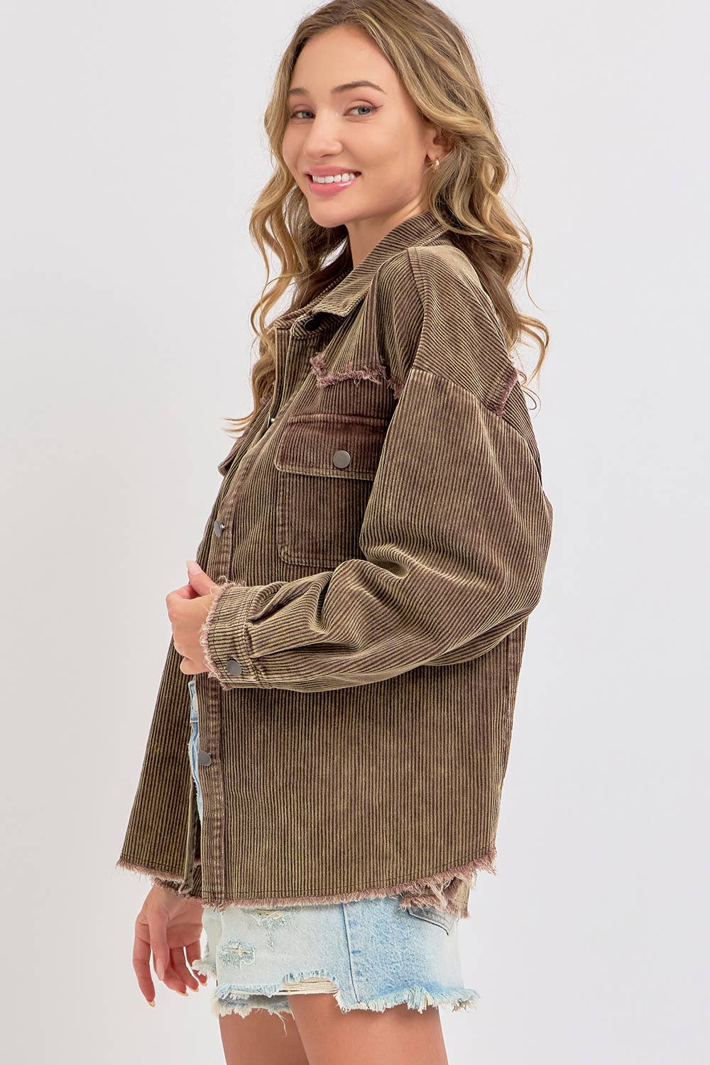 SHACKET MINERAL WASHED CORDUROY: CAMEL / Contemporary / L