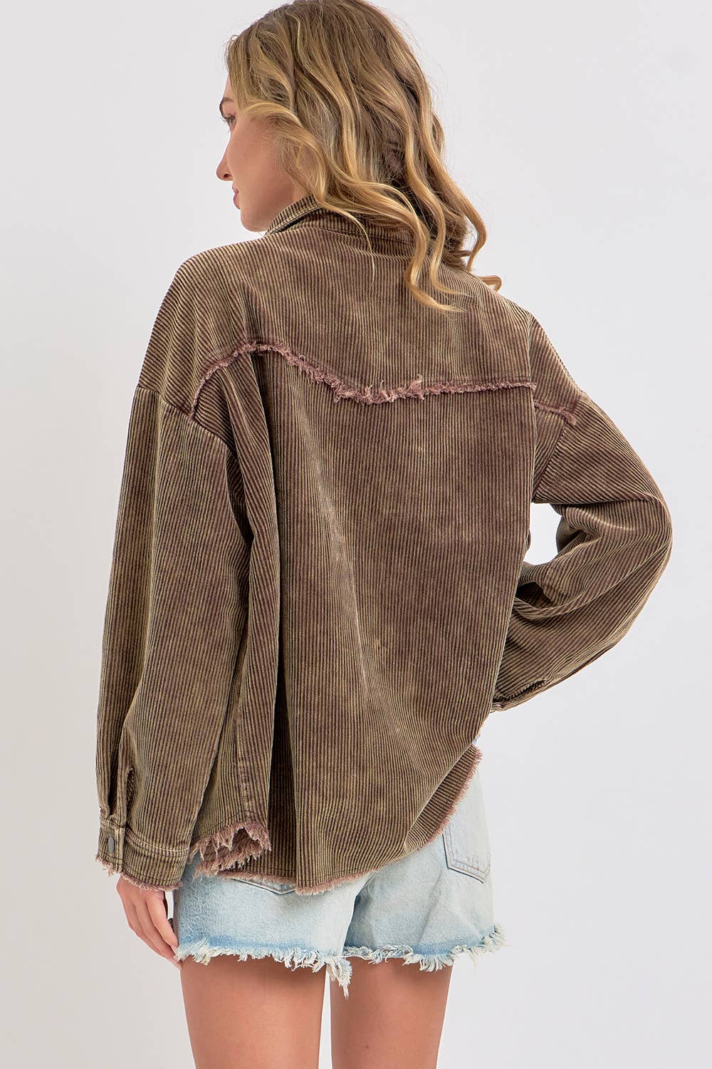 SHACKET MINERAL WASHED CORDUROY: CAMEL / Contemporary / L