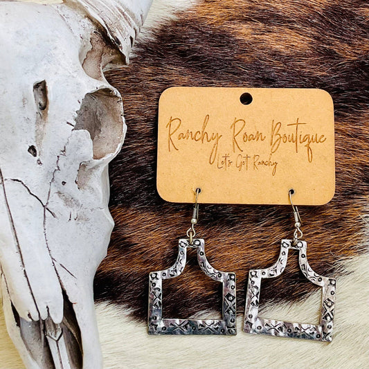 Western Cattle Tag Cutout Dangle Earrings