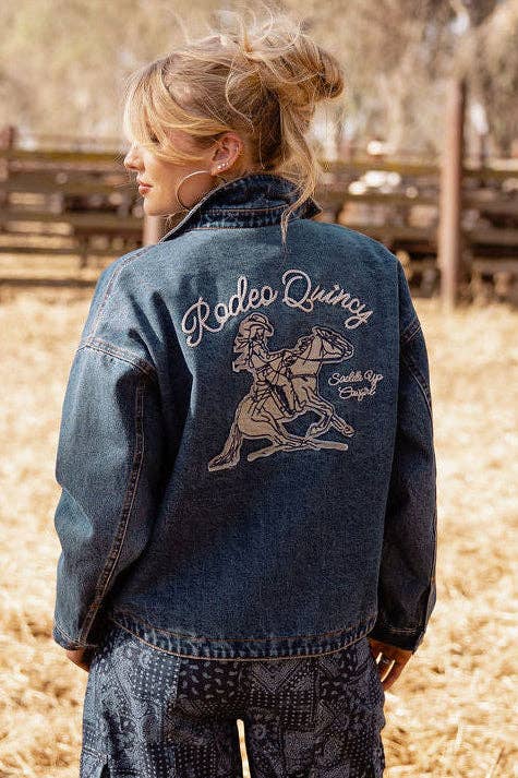 Saddle Up Cowgirl Denim Jacket: XL/2XL
