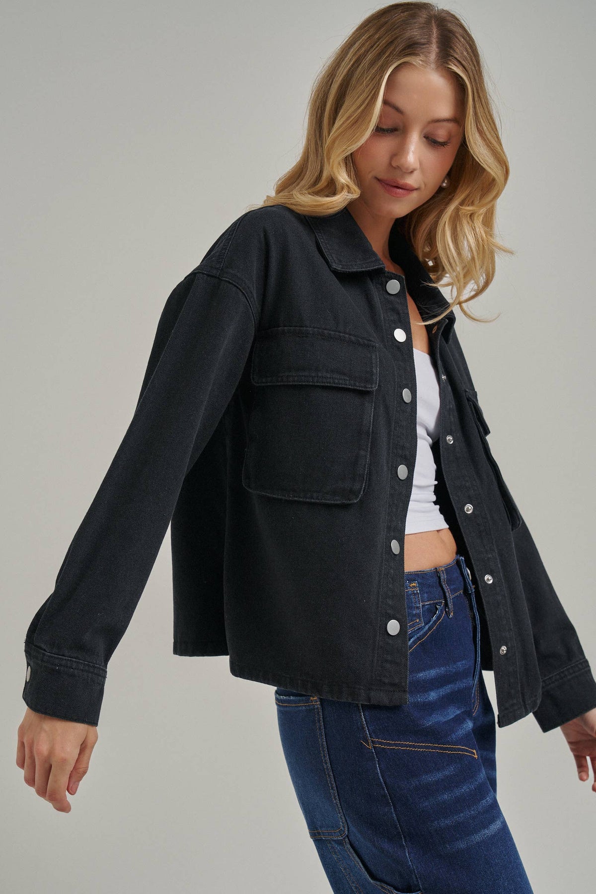 VINTAGE WASHED WESTERN INSPIRED SHACKET _JLT00321-03: VINTAGE TAUPE / S-M-L(2-2-2)