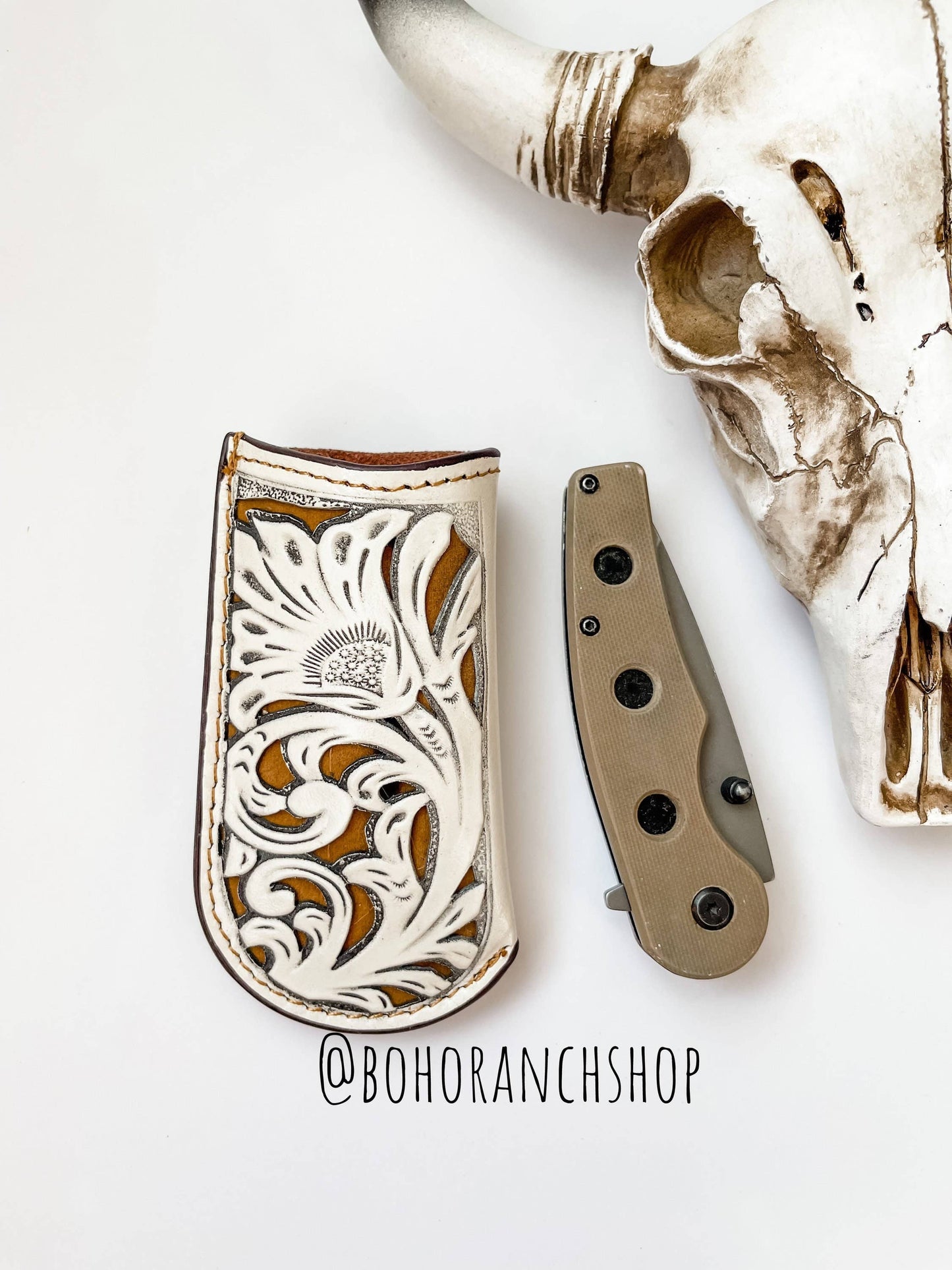 Leather Pocket Knife Sheath Genuine Leather Case Pocket: 4