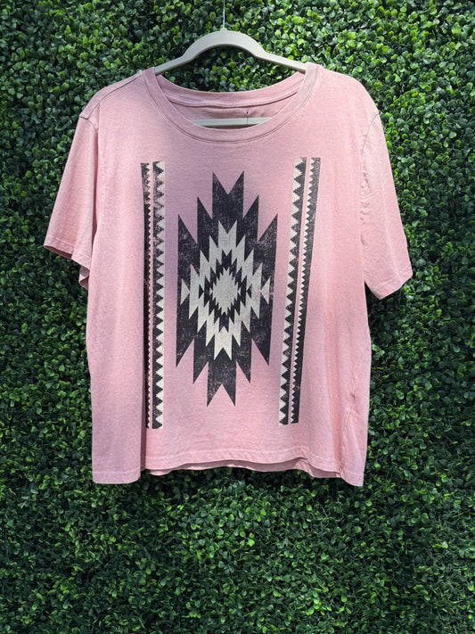 Pink Aztec tee