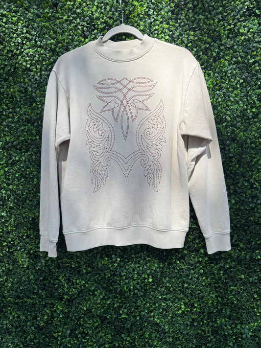 Boot-stitch sweatshirt