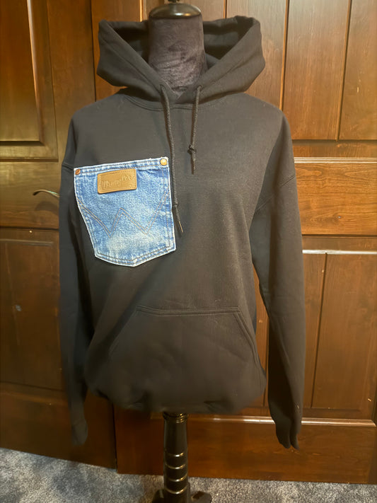 Black Wrangler Pocket Hoodie medium