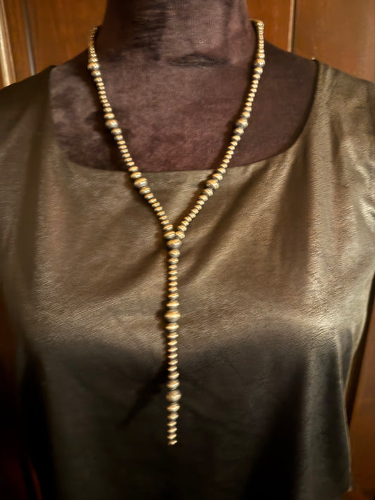 22” Lariat Sterling Silver Handstrung