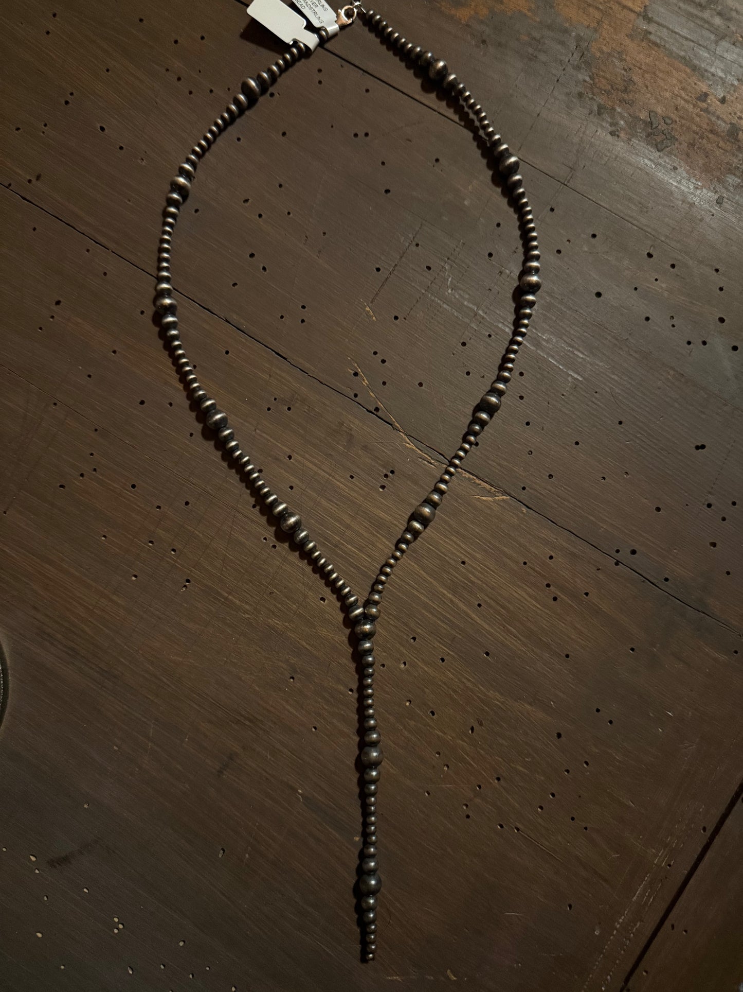 22” Lariat Sterling Silver Handstrung