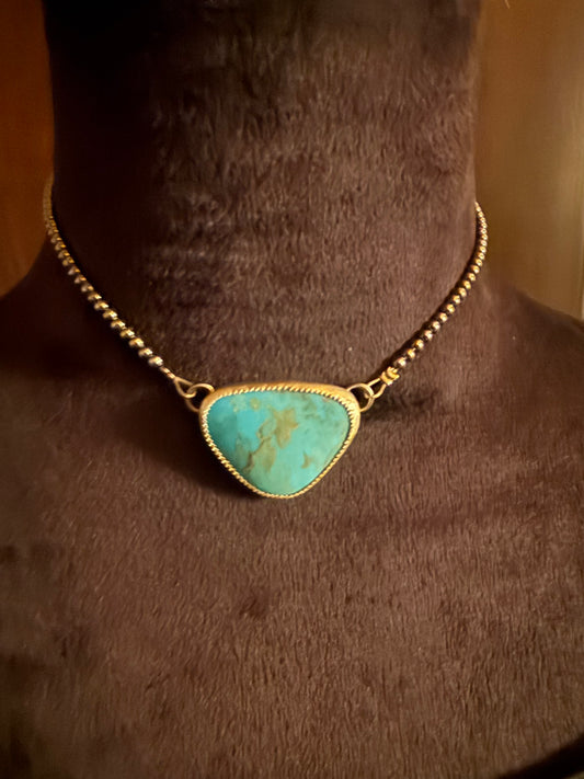 Turquoise Choker on Sterling Silver beads