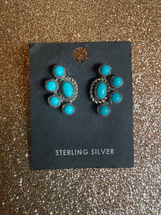 Handcrafted Sterling Silver & Turquoise Cluster