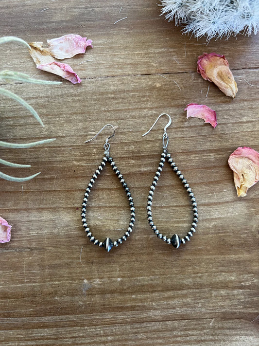 Silver pearls teardrop Earrings