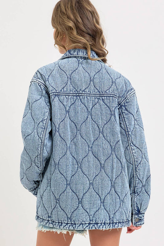 QUILTED DENIM JACKET : DENIM BLUE / Contemporary / L