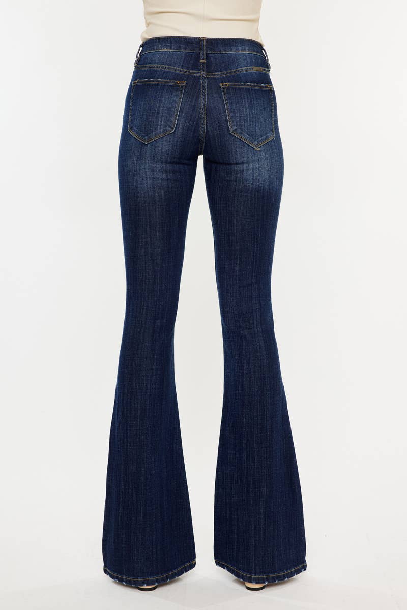 OPEN PACK MID RISE FLARE JEANS-KC6102LOH: DARK / 9/28