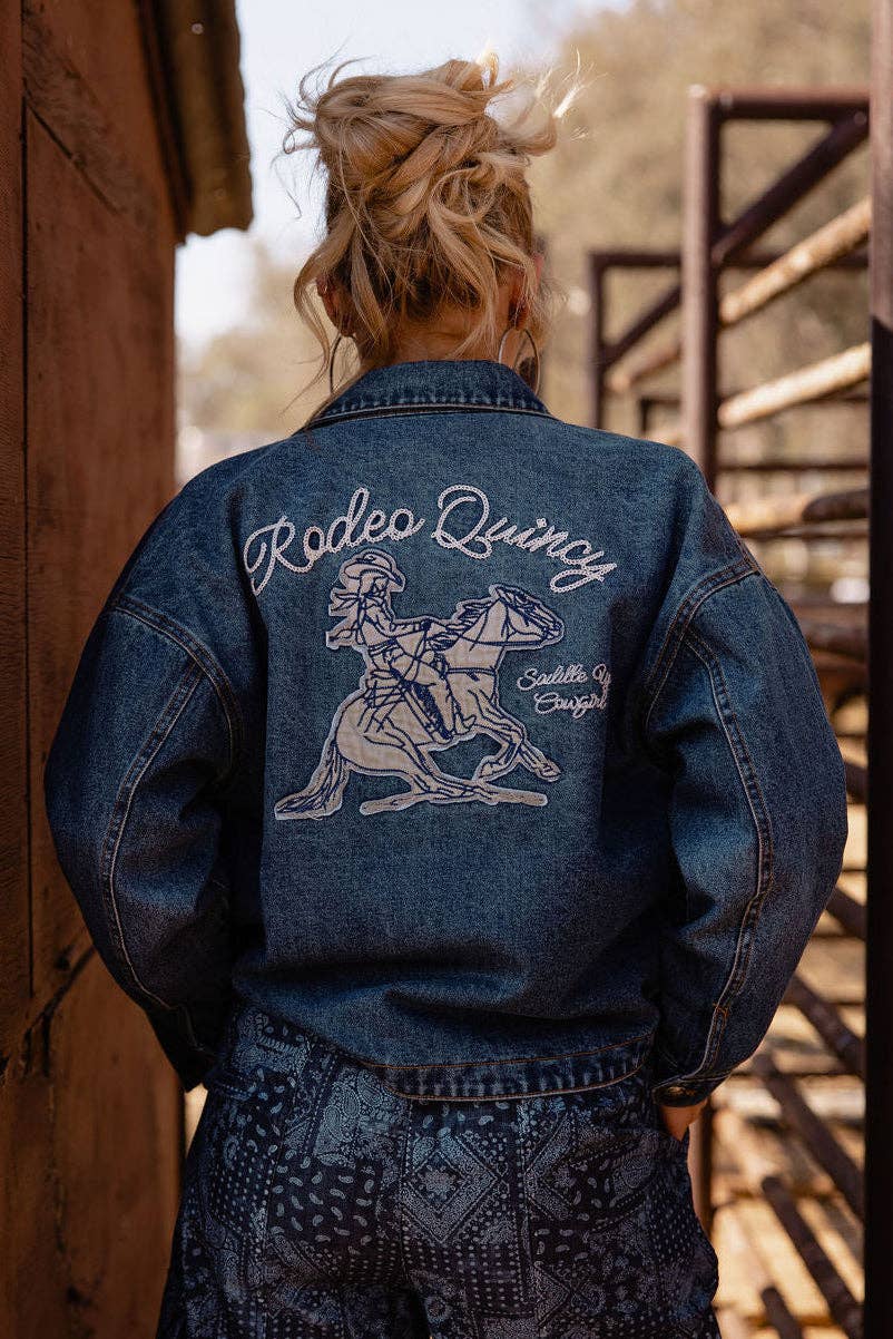 Saddle Up Cowgirl Denim Jacket: XL/2XL