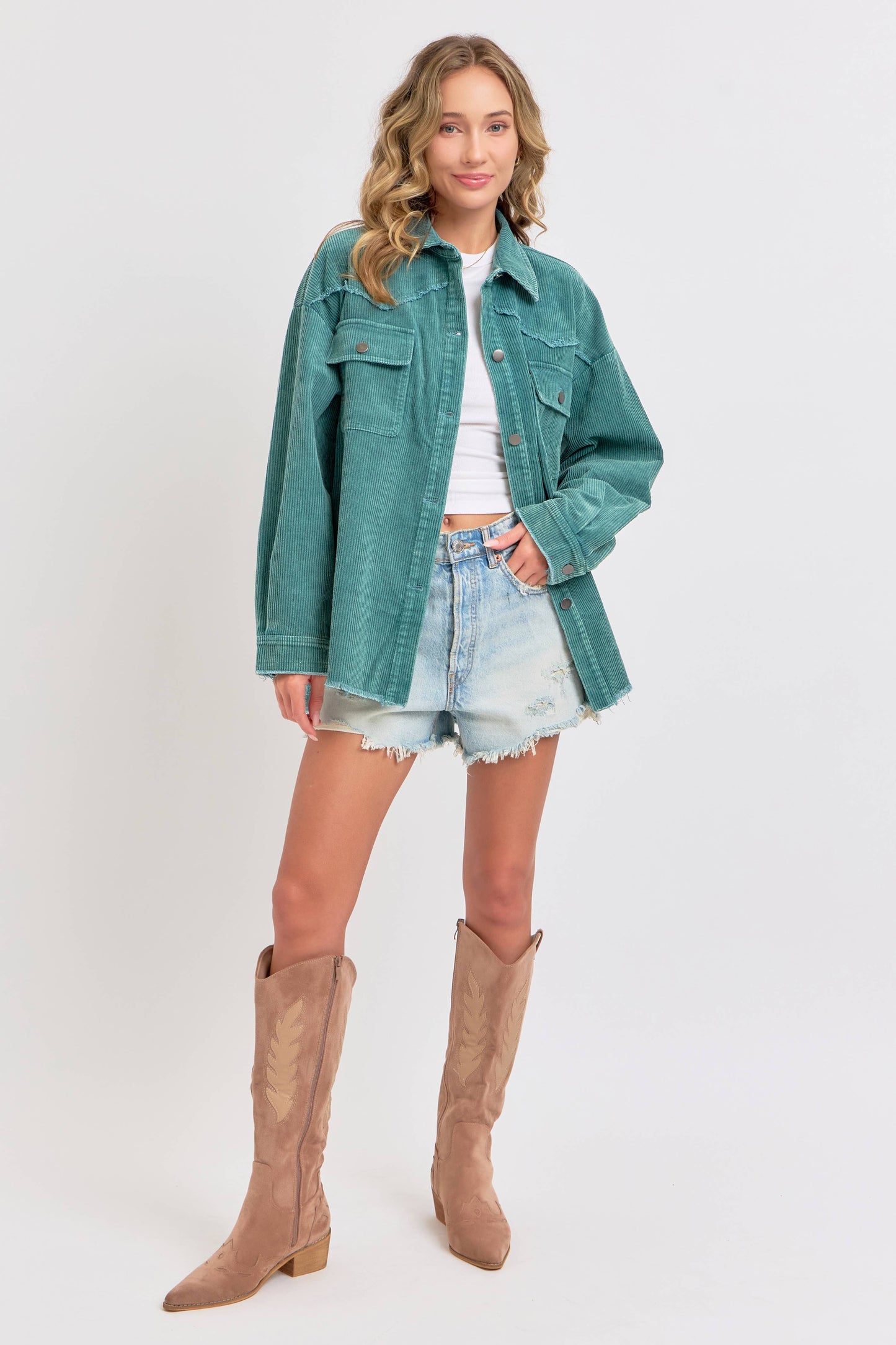 SHACKET MINERAL WASHED CORDUROY: CAMEL / Contemporary / M