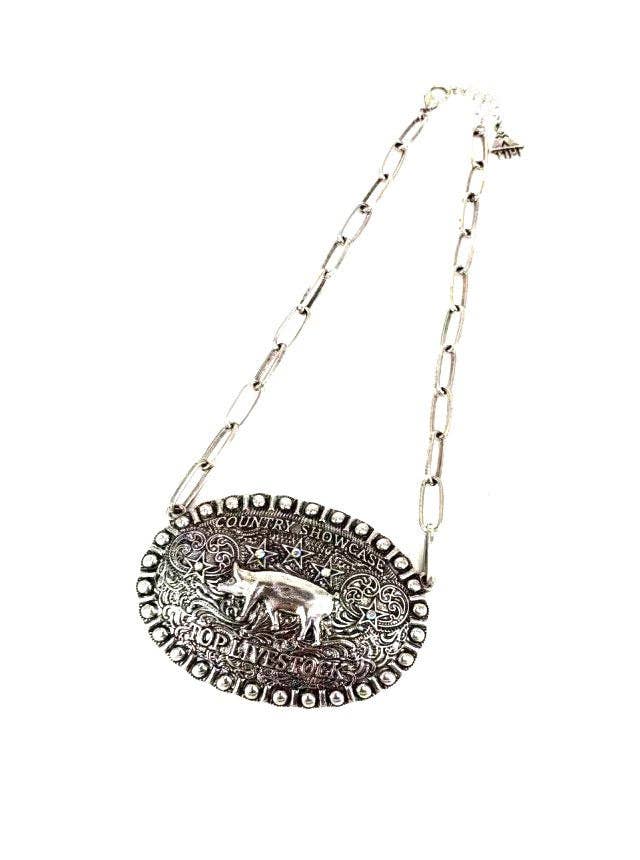 Western Large Top Livestock Pendant Necklace