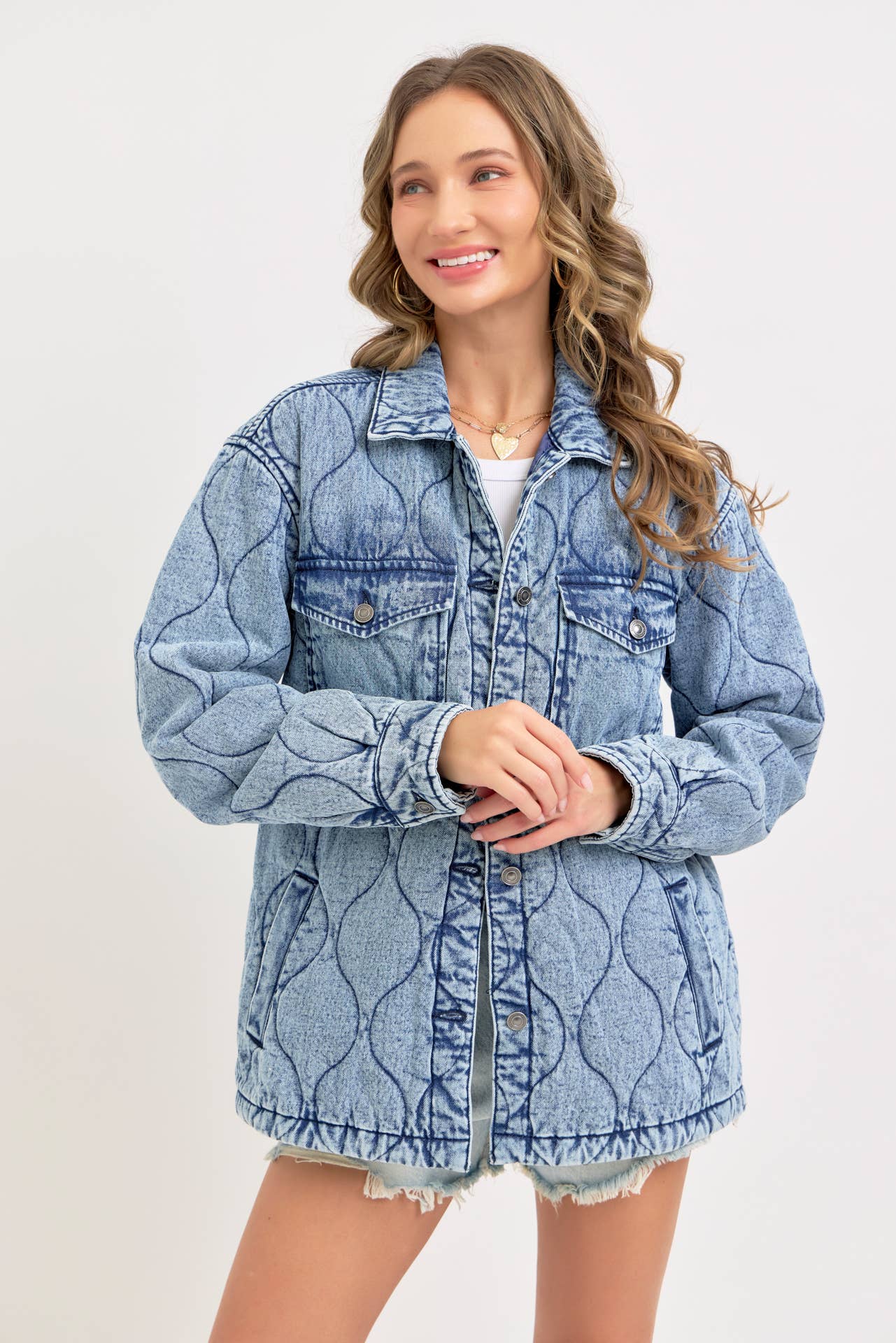 QUILTED DENIM JACKET : DENIM BLUE / Contemporary / M