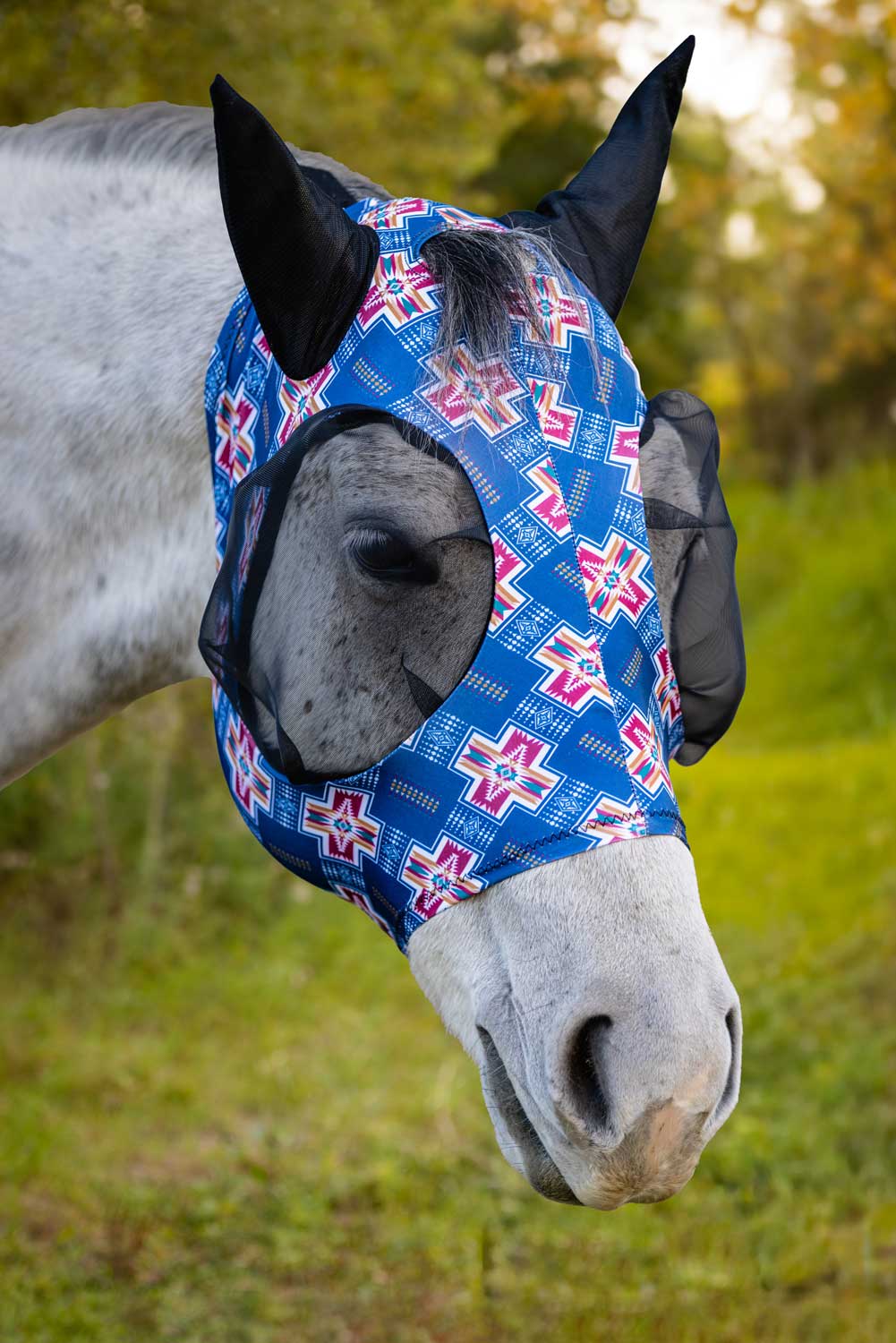 Lycra Fly Mask: Turquoise Glass / Horse