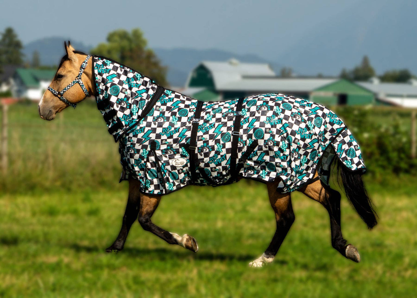 Turquoise Glass Fly Sheet : 72"