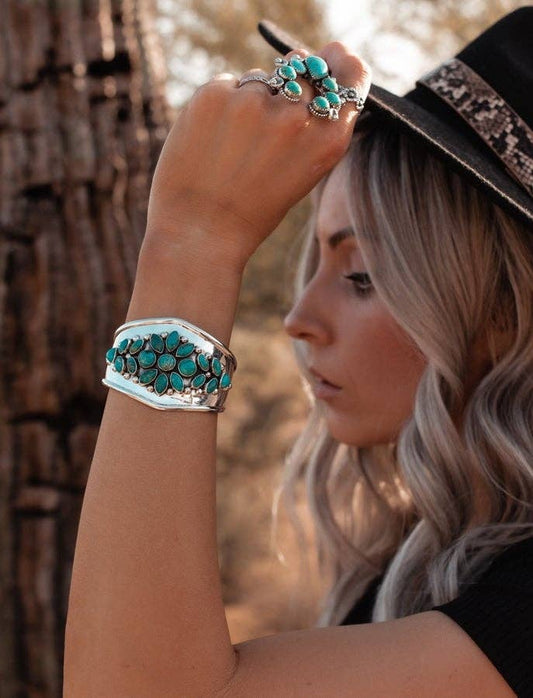 Take Me To The Festival Sterling Silver & Stone Cuff: Wildhorse
