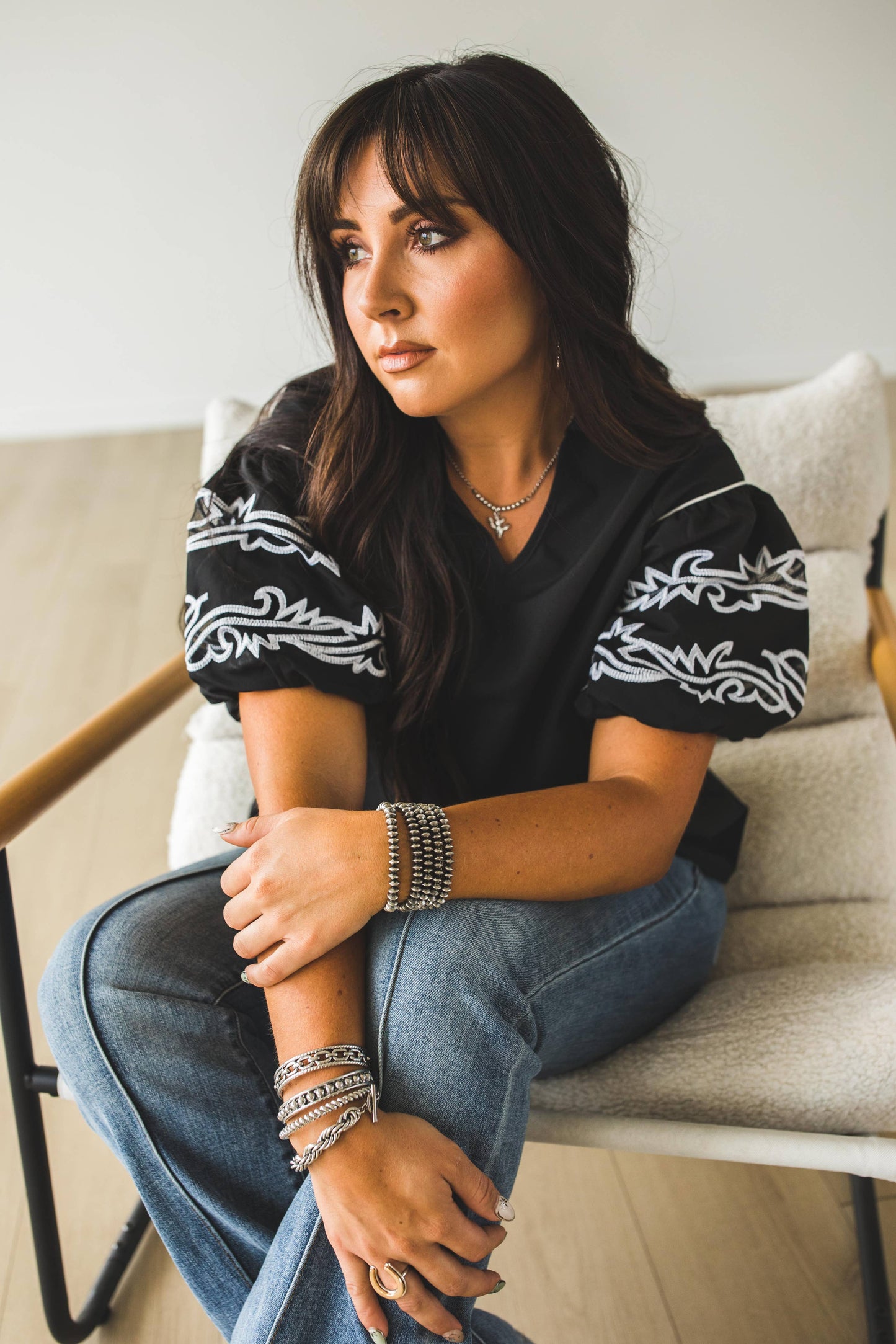 18K Gold Platted Thick Burnished Dotted Bangle: Silver