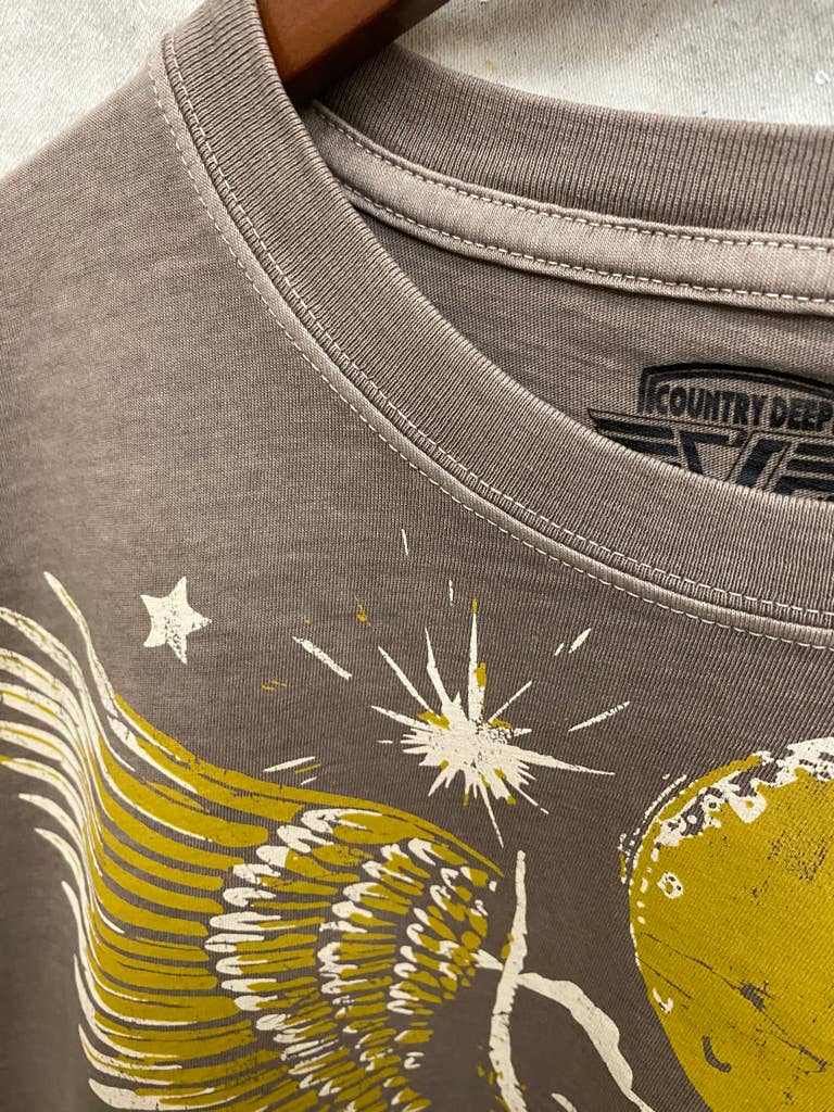 Freedom Vintage Relaxed Crop T-shirt  : Small Charcoal