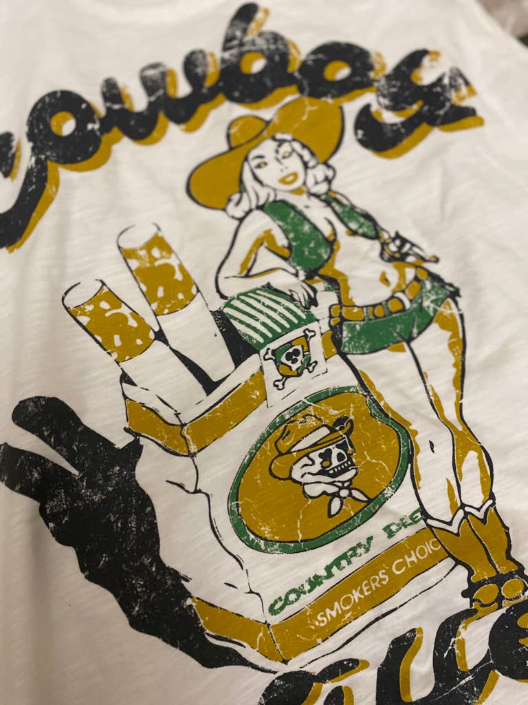 Cowboy Killer Muscle Crop Top  : Medium White