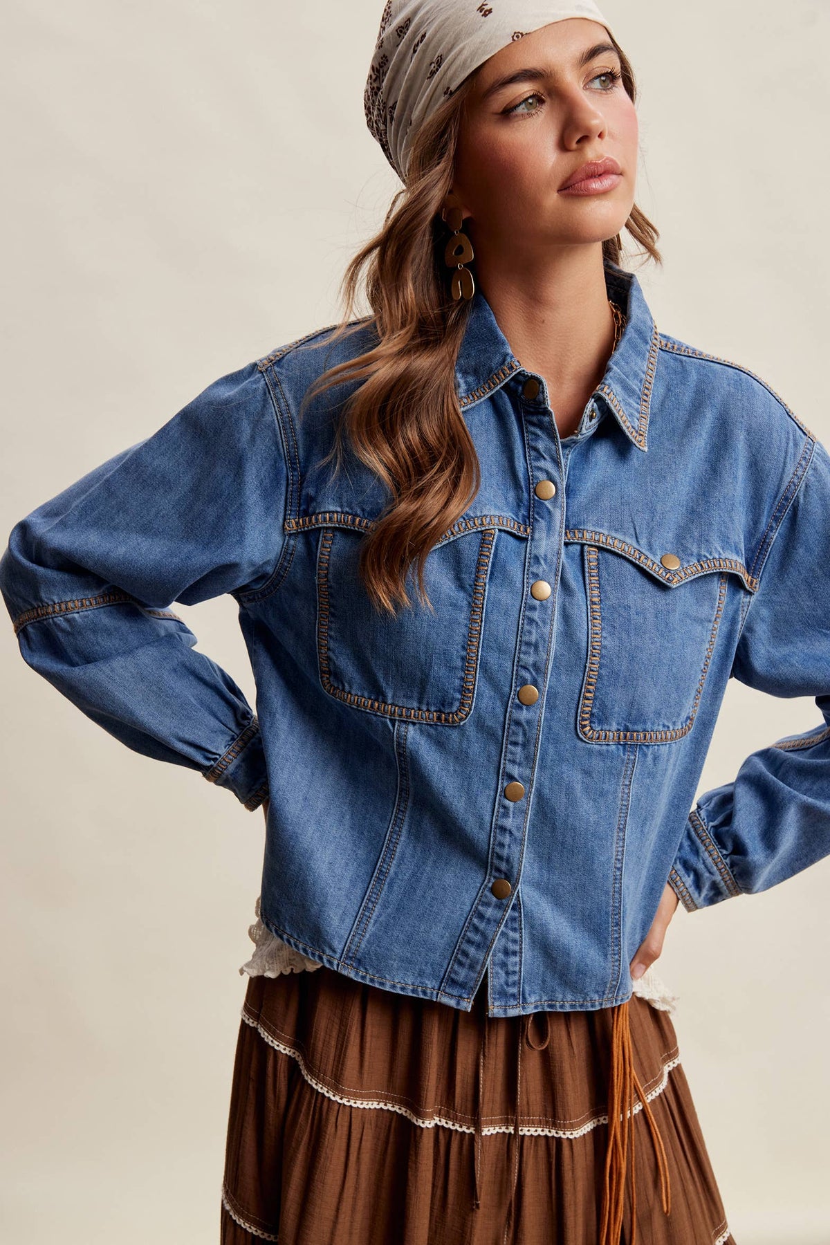 Western Stitch Denim Shirt LJ0281: Washed Cobalt / Contemporary / M