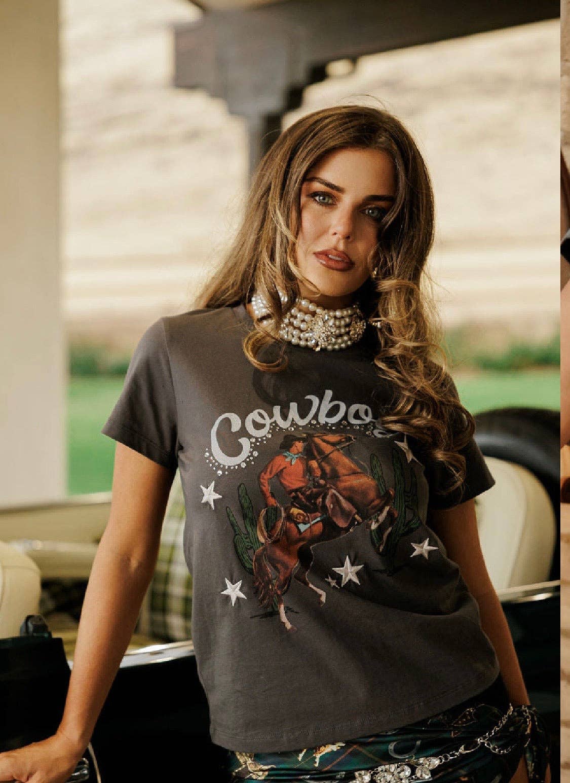 Rhinestone Cowboy Tee: M