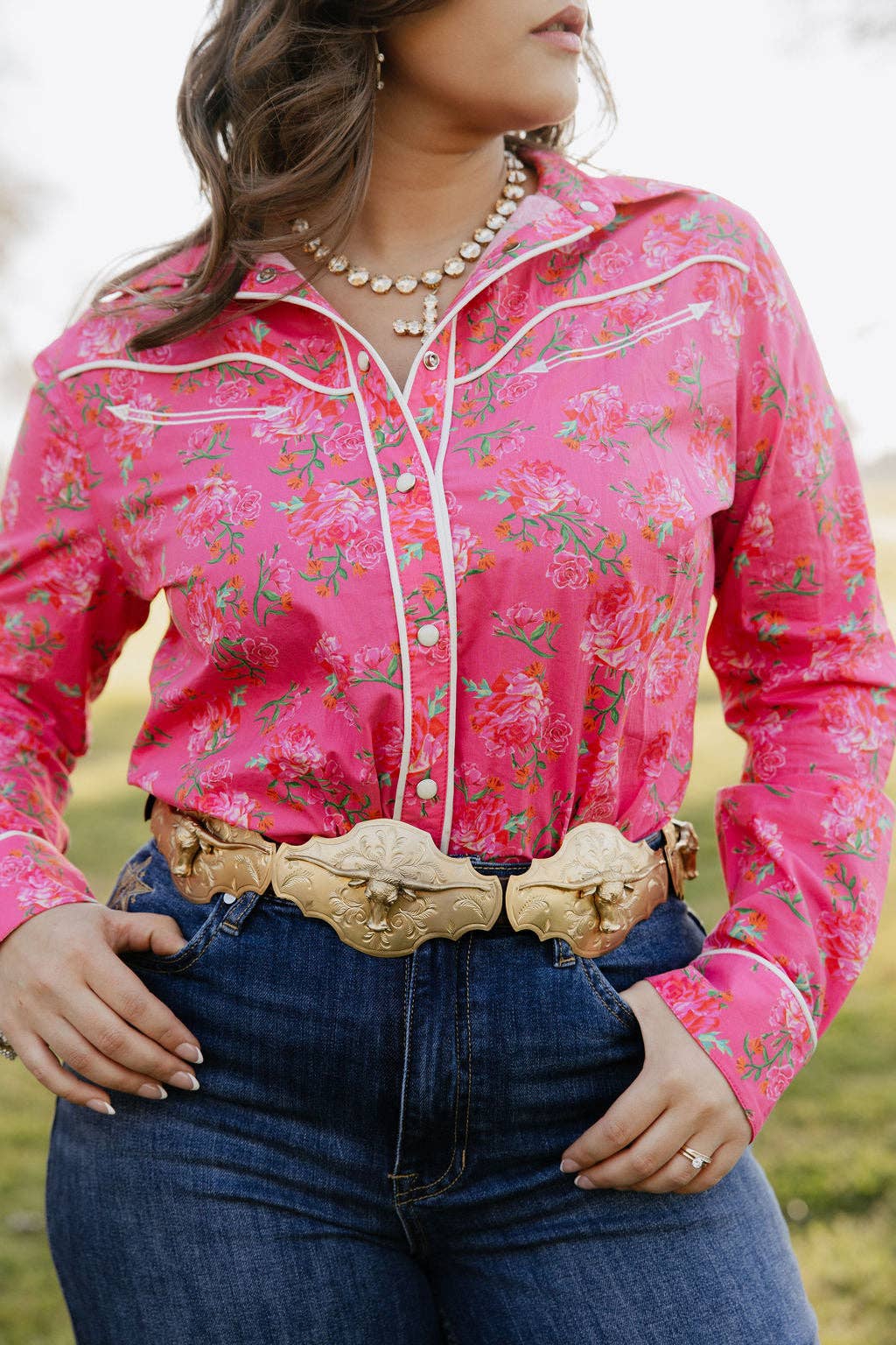 Rebel Rose Button Up: M