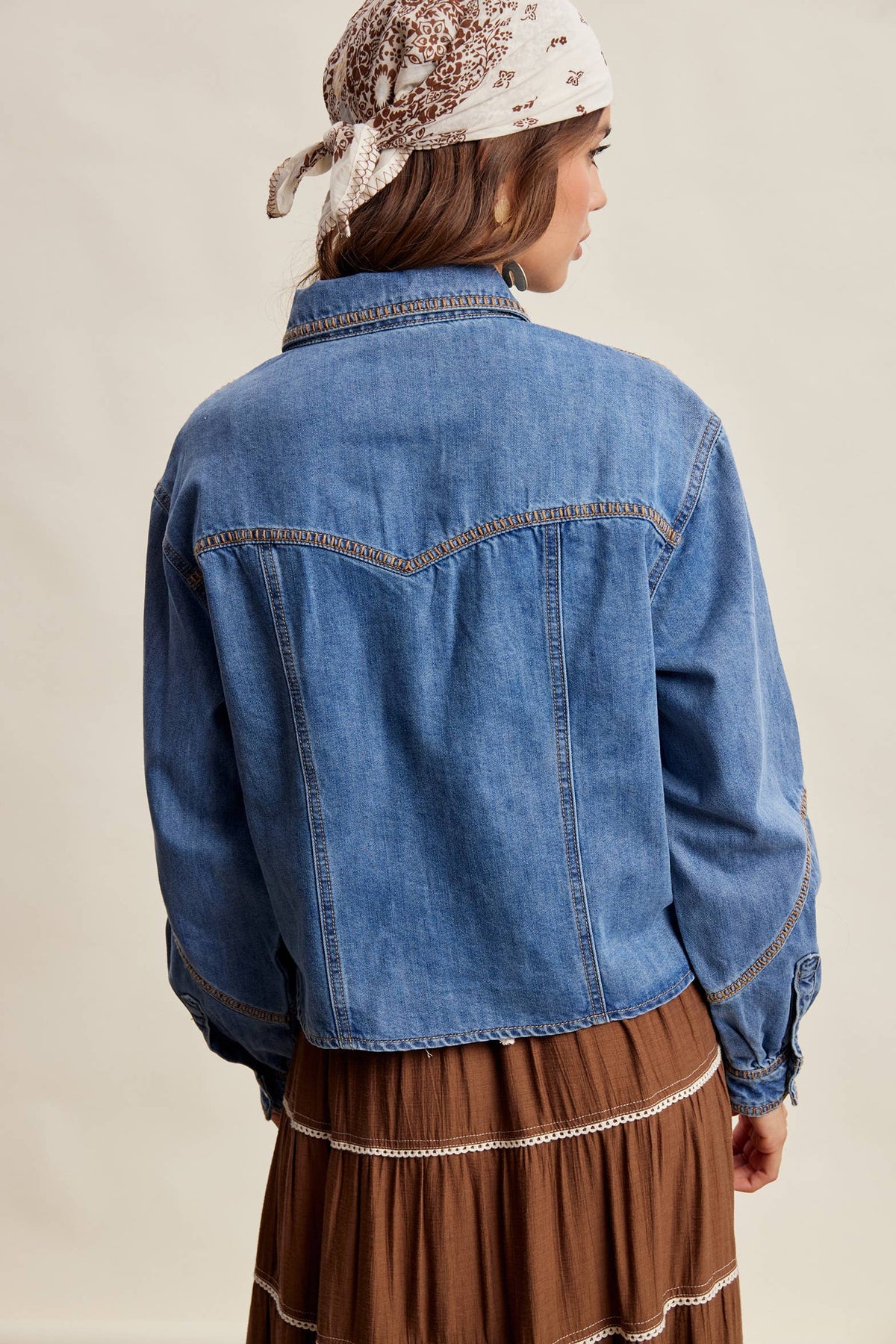 Western Stitch Denim Shirt LJ0281: Washed Cobalt / Contemporary / XL