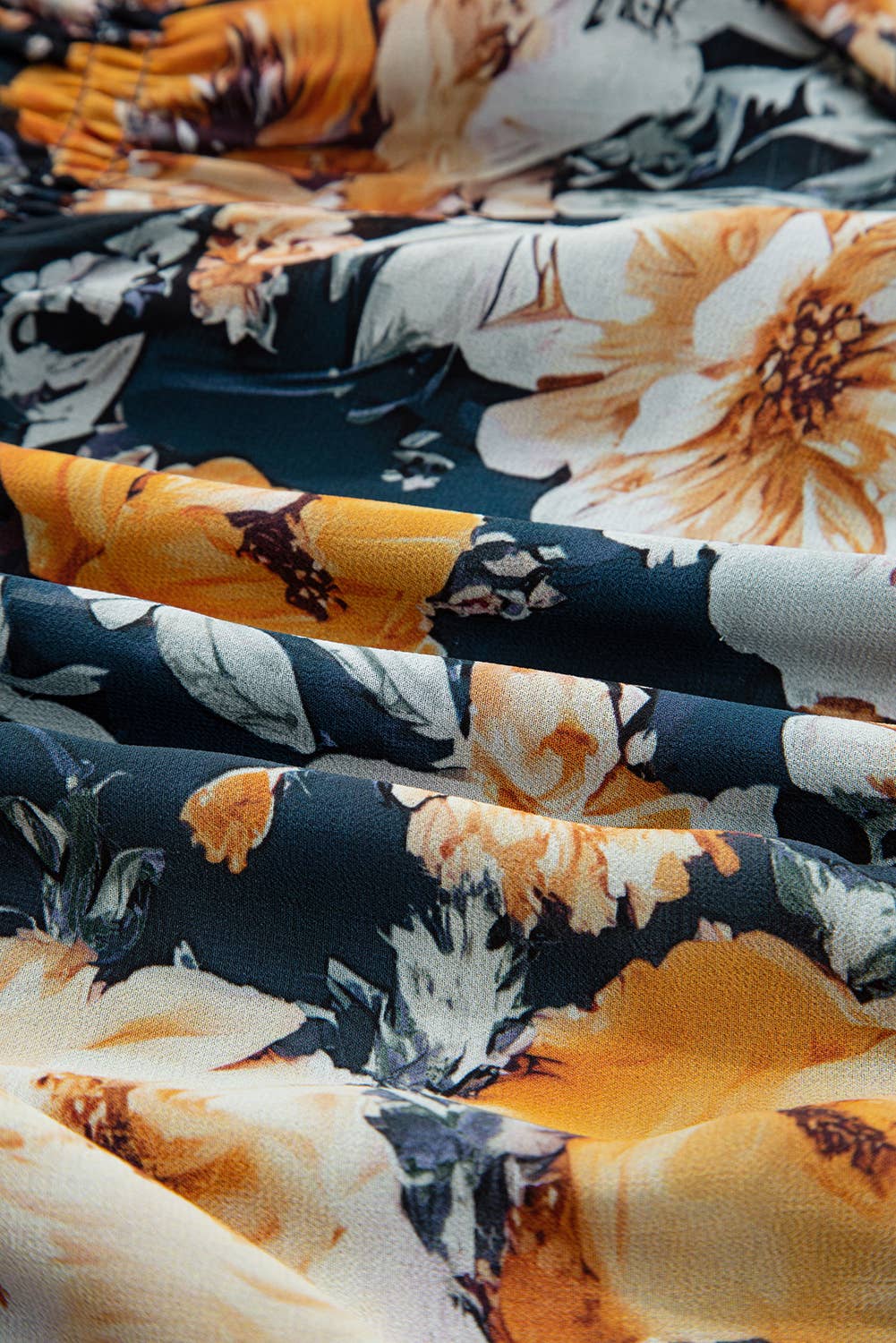 Floral Off Shoulder Bell Sleeve Smocked Peplum Top