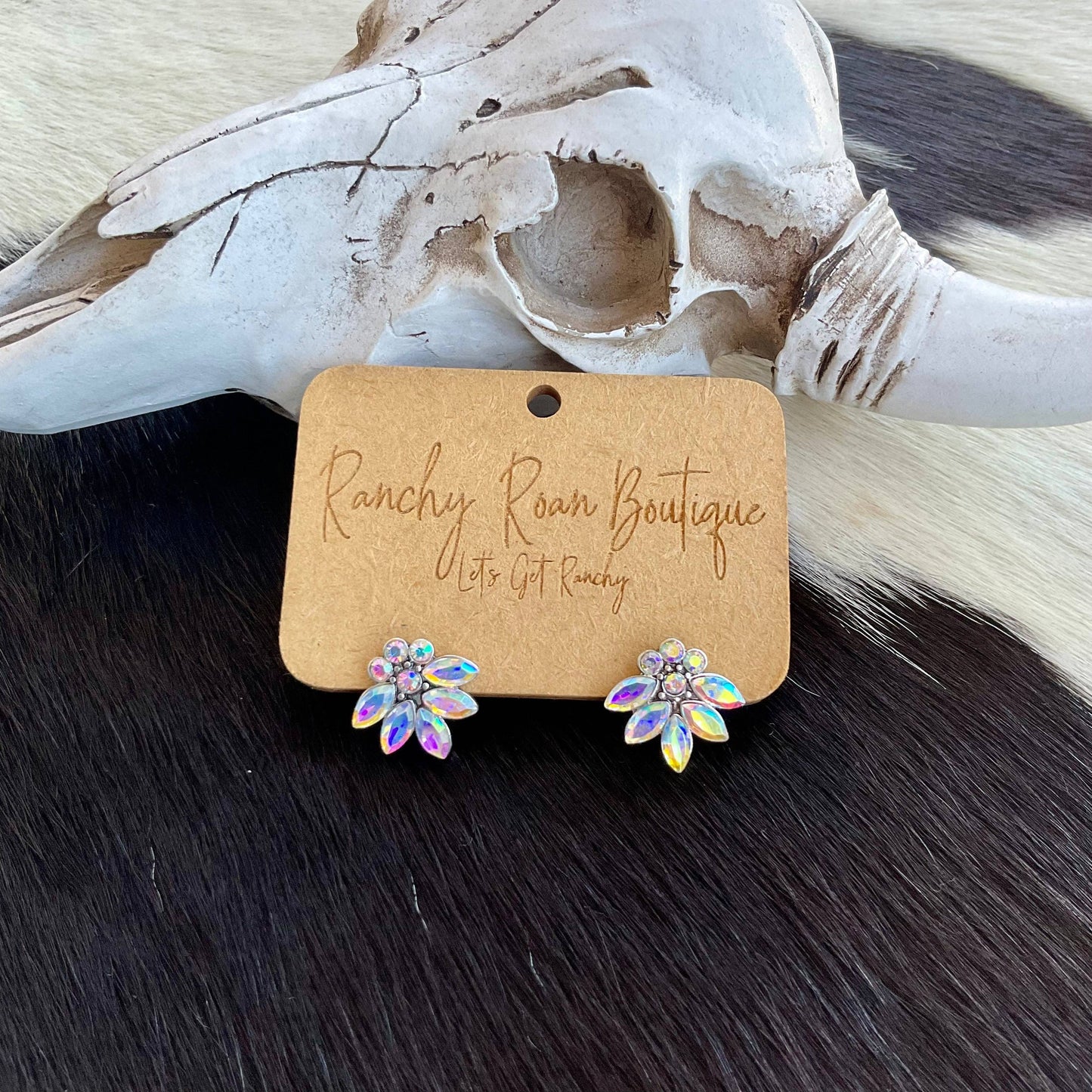 Western Boujee Style Stone Stud Earrings