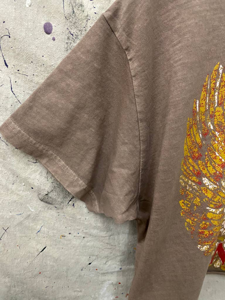 Born Free Relaxed Crop T-shirt  : Medium Faded Brown