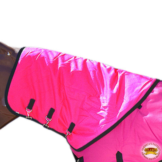 Hilason 600D Winter Waterproof Poly Turnout Horse Hood Neck Cover: Pink Black / Large