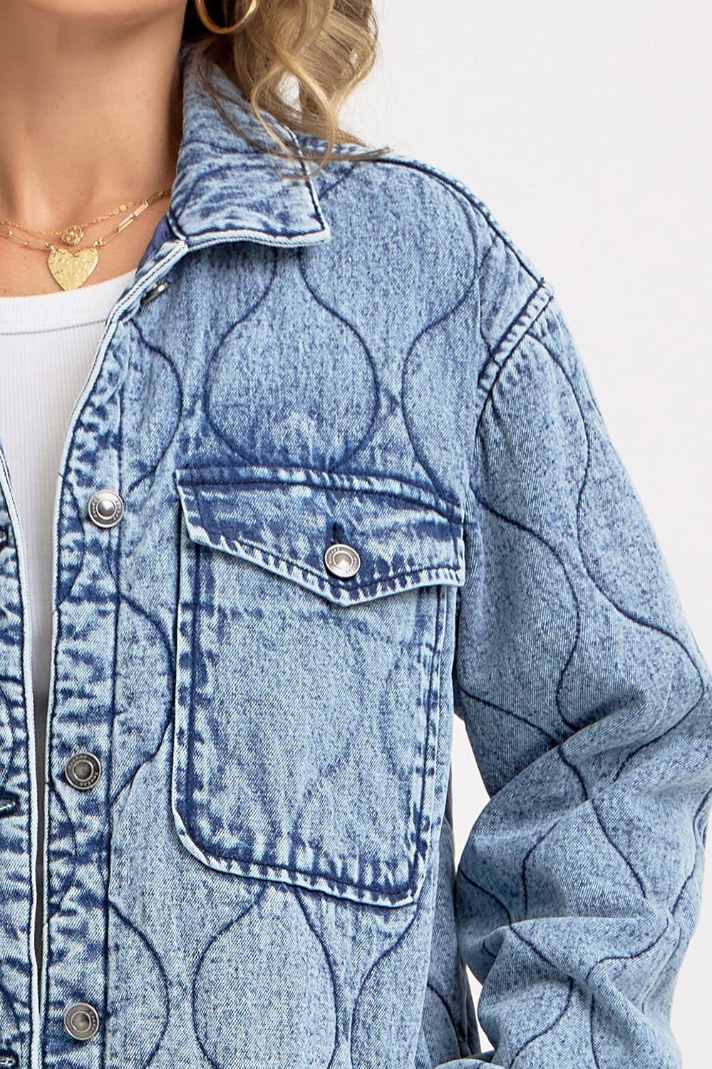 QUILTED DENIM JACKET : DENIM BLUE / Contemporary / M