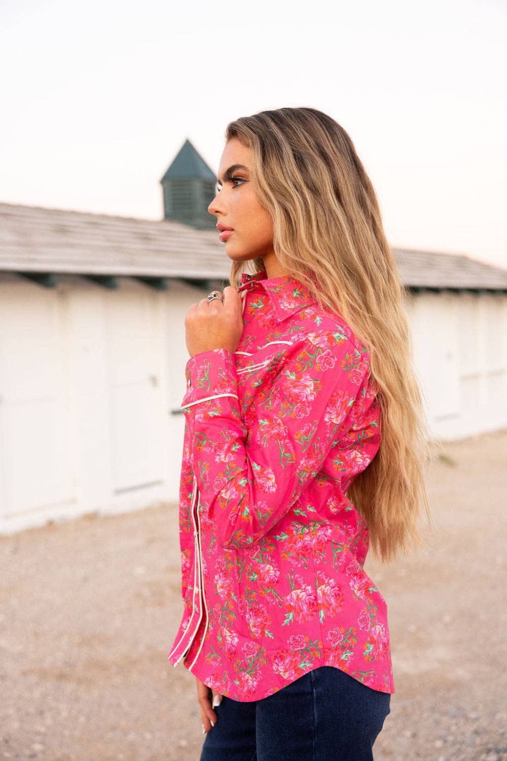Rebel Rose Button Up: S