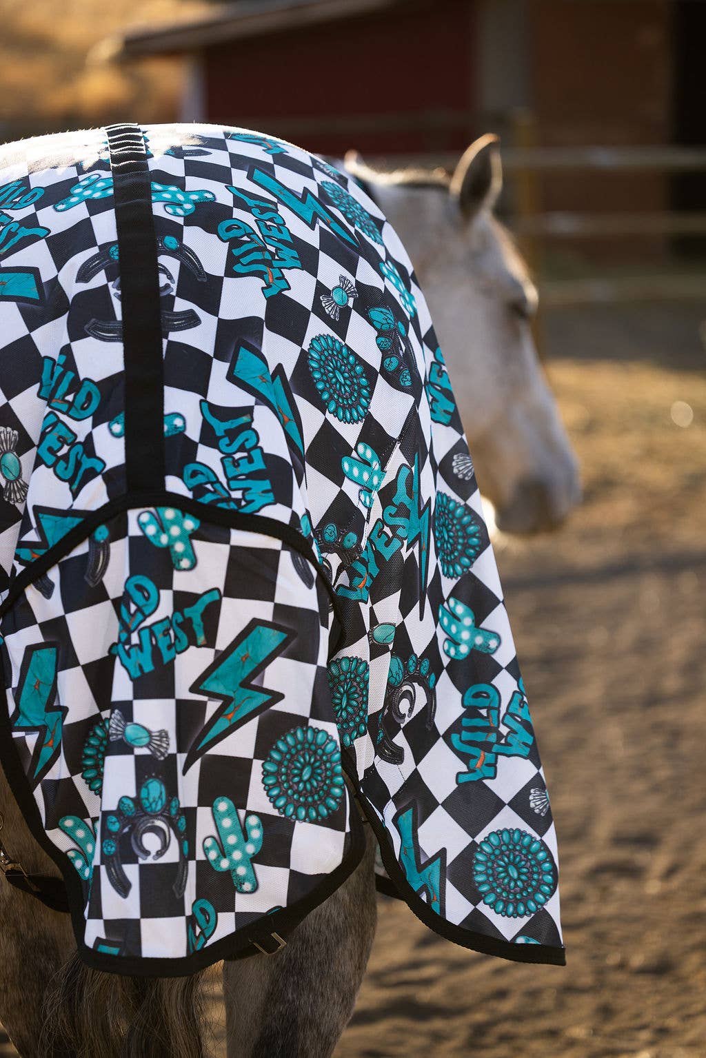 Turquoise Glass Fly Sheet : 72"