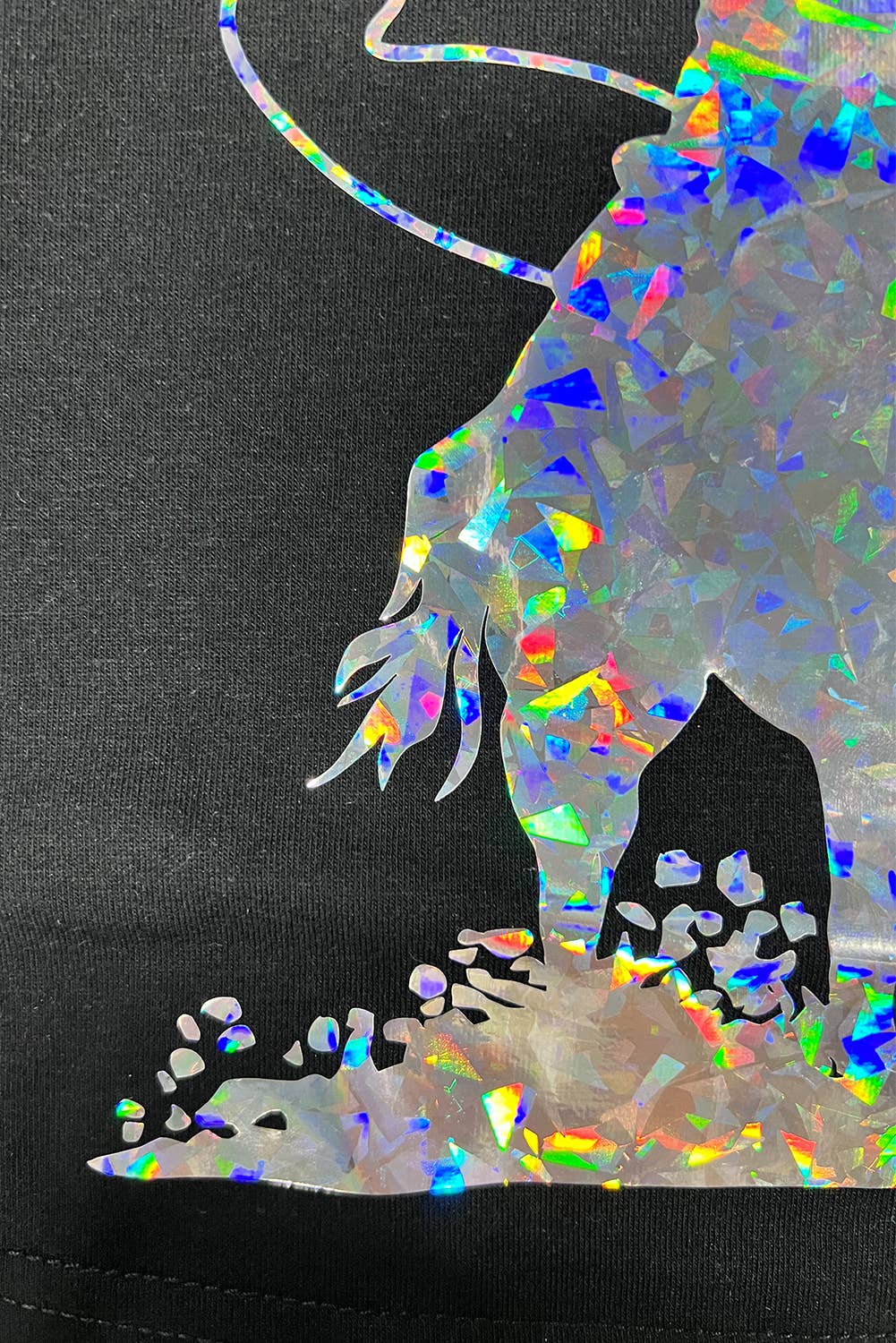 Laser Western Cowboy Graphic Crewneck Tee: Black / M