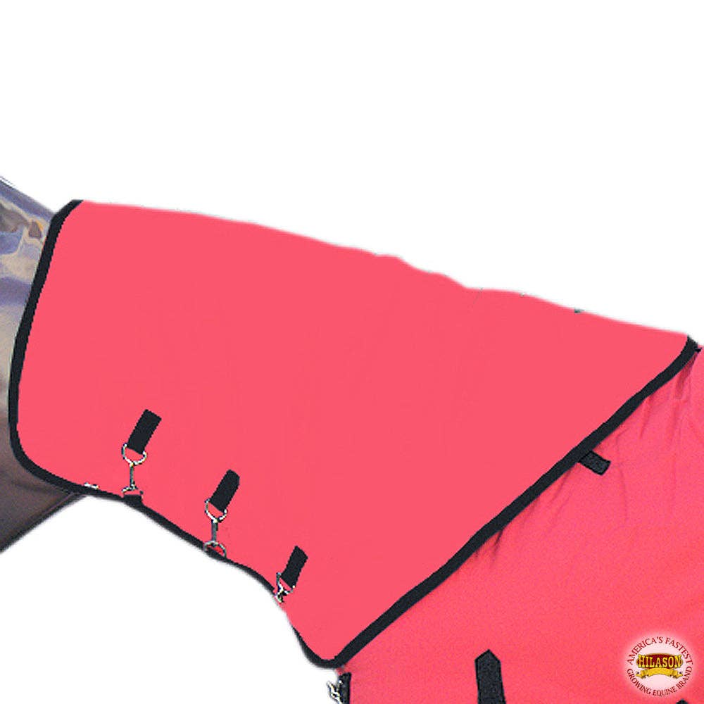 Hilason 600D Winter Waterproof Poly Turnout Horse Hood Neck Cover: Pink Black / Large