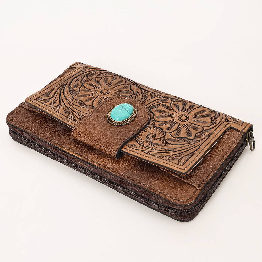 Wallet Genuine Leather - Turquoise concho