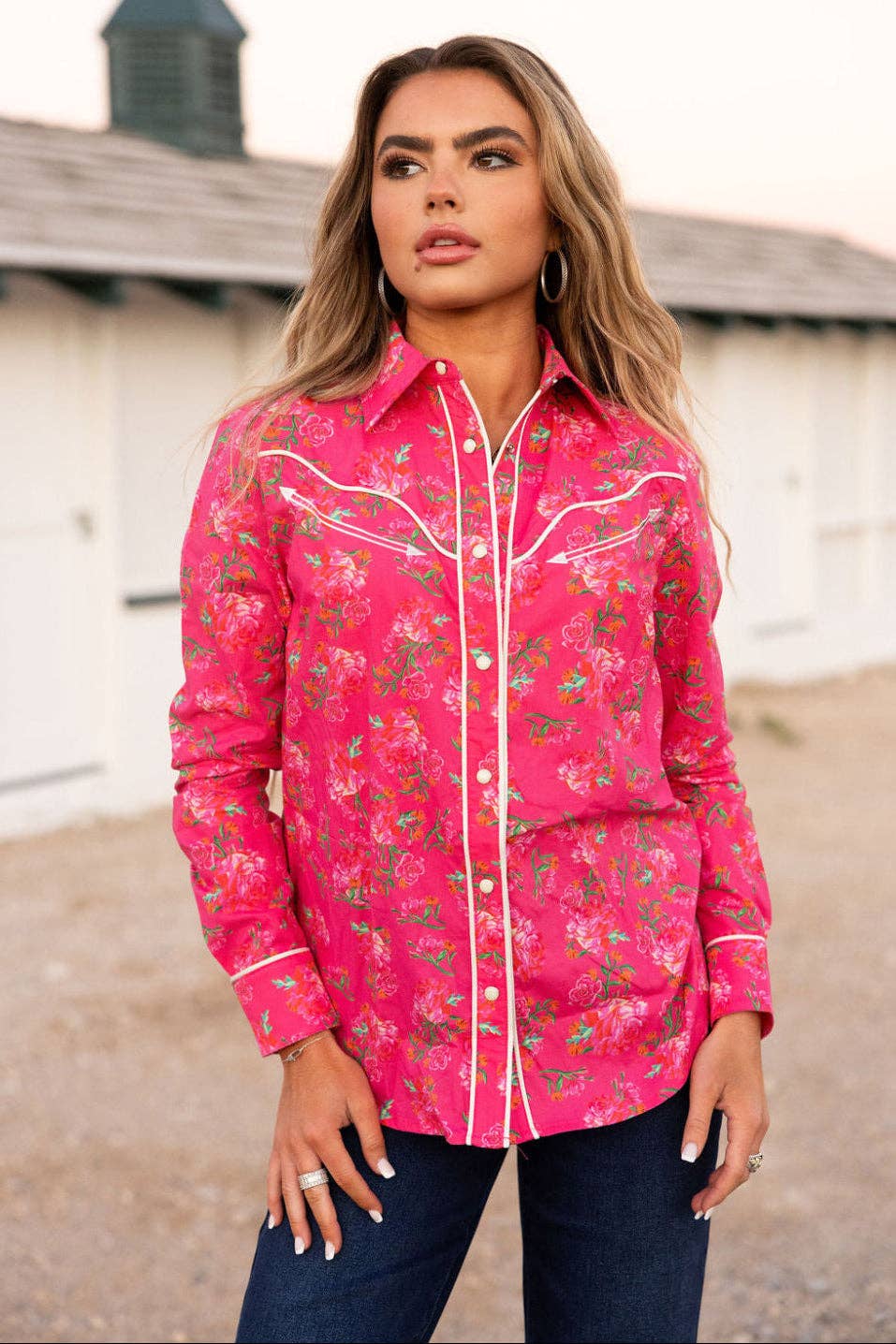 Rebel Rose Button Up: M