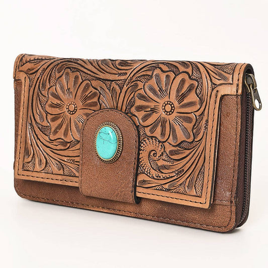 Wallet Genuine Leather - Turquoise concho