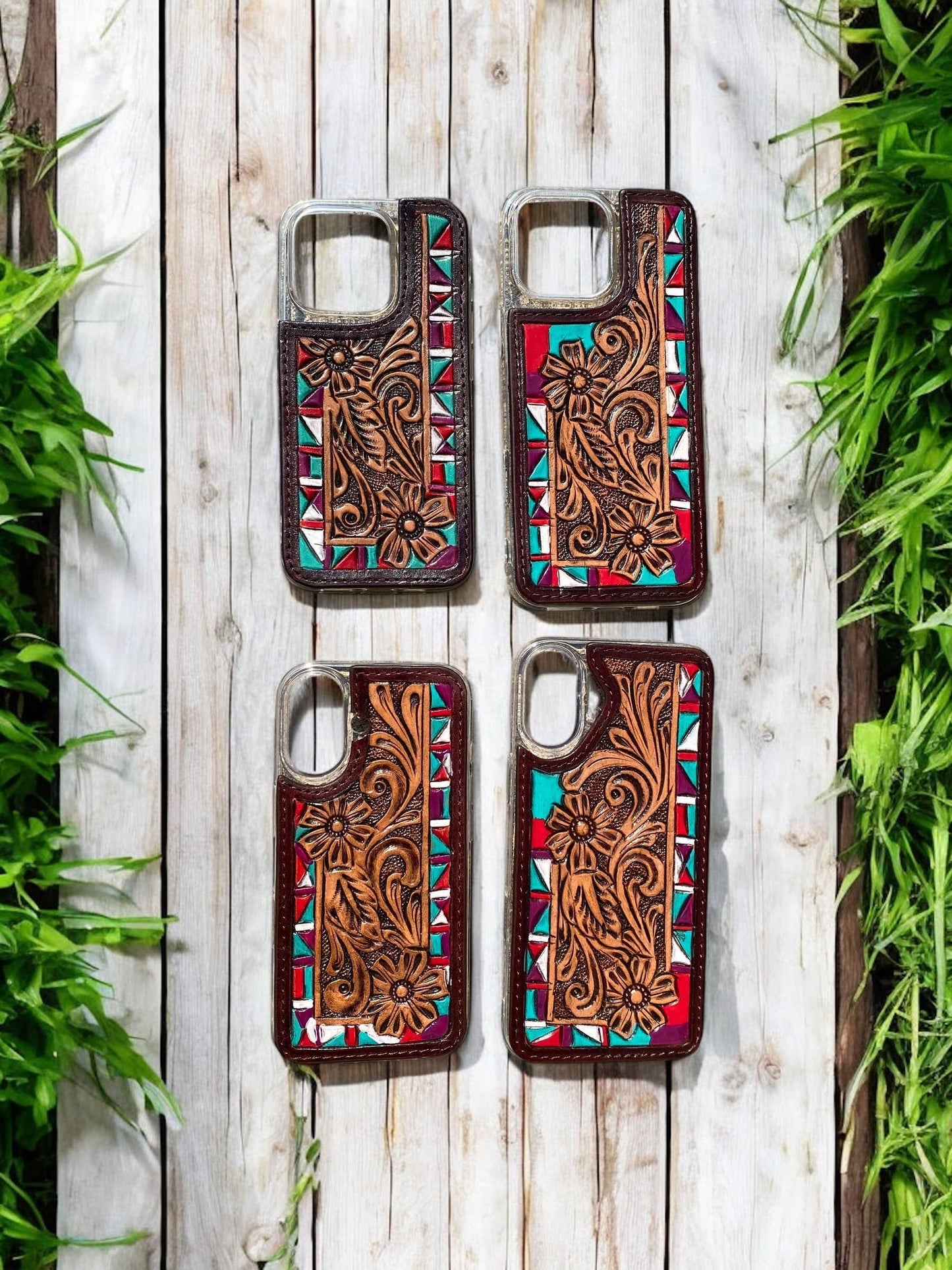 Aztec Leather iPhone Case: 15 Pro