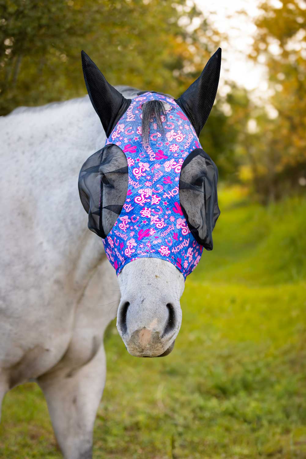 Lycra Fly Mask: Turquoise Glass / Cob
